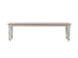 Farmhouse Backless Wood Bench - White/Natural Two-Tone Finish 68900238