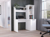 Muncy Computer Desk with Ample Work Surface, Hutch Storage and Single Door Cabinet with 3-Tier B097133099