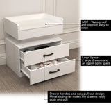 1 Set Nightstand with Adjustable LED Strip Light, 2-drawers, Large Storage Space, Suitable for W368P239008