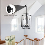 (Same as W1340142527/L1018-B) 8-Lights Black Lantern Tiered Pendant Light Fixtures, Industrial W1340P206662