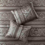 7 Piece Jacquard Comforter Set Grey King B03597023