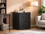 Farmhouse Vertical Printer Stand with X Pattern, 2-Drawer Storage Cabinet Fits Letter Files, Black 29795694
