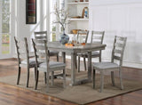 Dining Table Gray Color Diamond Wood Grain Pattern 1pc Table Wire-brushed Finish B011P246577