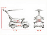 Red 3 in 1 Kids Push & Sliding Car with Removable Handle, Music, Horn, Canopy & Safety Guardrail 82452553
