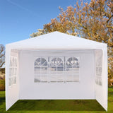 ZNTS 3 x 3m Three Sides Waterproof Tent with Spiral Tubes White 35496508