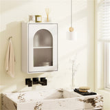 Wall-Mounted Bathroom Cabinet/Medicine Cabinet - Wavy Design Tempered Glass Door, 22 lbs Bottom 79949420