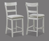 Rustic Farmhouse Transitional 5-Piece Counter Height Dining Set Square Table Linen Look Fabric B011P184056