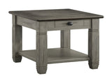 Coffee and Antique Gray Finish 1pc End Table with Drawer Bottom Shelf Wooden Living Room Furniture B011P175716
