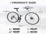 Shimano 7 Speed Hybrid Bike Aluminum Alloy Frame Double Disc Brakes 700C Road Bike For men women's W1019P263644