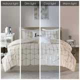 Full/Queen Metallic Printed Comforter Set B03595865