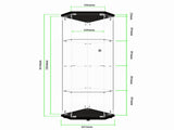 Glass Display Cabinet with 4 Shelves,Pentagon,LED,Curio Cabinets for Living Room, Bedroom, Office, W1806P476368