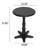 15.75 inch Round Small End Table, Wooden Pedestal Side Coffee Tables, Vintage Accent Nightstand for W2295P339121