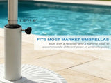 22 LBS White Outdoor Patio Umbrella Base Stand HDPE & Cement Weighted Umbrella Holder with 87815513