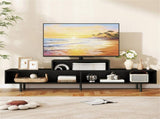 63" TV Stand for 70" TVs - 3 Classified Compartments, Rustic Brown/Black/White, Engineered 09349822