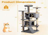 52" Tall Cat Tree Tower with Perches & Condos, Multi-Cat Playground with Scratching Posts 81736310