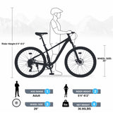 29 Inch Wheels Single Speed Mountain Bike, for Men Women Boys and Girls, Front Suspension, Steel W1019P225378