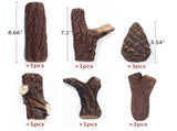 9 Pcs Fake Gas Logs ,Ceramic Wood Fire Pit Logs Sets for Indoor or Outdoor Fire Pit 48629879