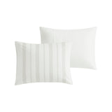 6 Piece Cotton Jacquard Oversized Comforter Set White/Grey Full B035128777