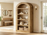 70.9 Inch 5 Tier Arched Bookcase with Display Shelves, Bookshelf Organizer 00727333