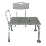 ZNTS Medical Bathroom Safety Shower Tub Aluminium Alloy Bath Chair Transfer Bench with Back & Handle Gray 23066478