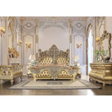 3 Drawers Resin Nightstand in Gold Finish B016P256530