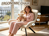 Fabric dining chair set of 2, modern soft cushioned dining chairs, comfortable backrest, W3851P494056