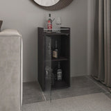 Theba Minibar Cabinet 2 Doors, Open Shelf And Compact Design, Modern Bar Storage, Black B200P335382