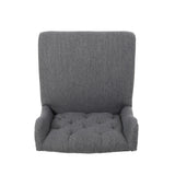 Vienna Contemporary Fabric Tufted Wingback 27 Inch Counter Stools, Set of 2, Charcoal and Dark Brown 64855.00CHAR