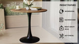 31.5" Walnut color Round Dining Table, Tulip Table Kitchen Dining Table 2-4 People with MDF Table W2189P303505