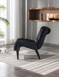 COOLMORE Modern Velvet Armless Accent Living Room Chair / Leisure Chair,Upholstered Fabric Button W39550128