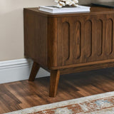 Mid Century Modern Fluted TV Stand for 65 inch TV, Entertainment Center with Storage, Farmhouse Wood W1801P195690