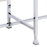 White Oak and Chrome Sofa Table with 1 Shelf B062P186475