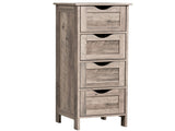 4-Drawer Density Board Triamine Veneer Bathroom Cabinet 11.82*11.82*32.29in Washed Grey 11651926