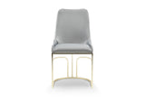 Emrald Modern Style 2PC Dinning Chairs made with wood and Gold Legs Gray B009P298423