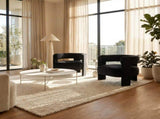 Accent Chair Living Room, Velvet Comfy Single Sofa Chair Mid-Century Modern Armchair Wooden Legs 01962511
