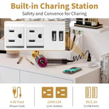 Large Makeup Vanity with Lights, Vanity Table with Charging Station, Vanity Desk with Mirror and 10 16914916