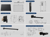 Male NPT Folding Bathtub Shower Faucet, Rain Shower Head System with Bath Tub Faucet Set and 01791778