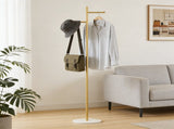 Clothing Rack, Golden Metal Freestanding Heavy Duty Clothes Rack with Marble Base, Multipurpose 70636878