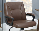 ZNTS Relax Cushioned Office Chair 1pc Brown Color Upholstered Seat back Adjustable Chair Comfort HS00F1681-ID-AHD