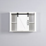 ZNTS Bathroom Wall Cabinet with 2 Adjustable Shelves Wooden Storage Cabinet with a Barn Door W40935623