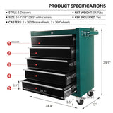 5-Drawers Rolling Tool,Tool Cabinet on Wheels with Keyed Locking System and Drawer Liners,Tool W1239132618