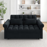 Loveseats Sofa Bed with Pull-out Bed,Adjsutable Back-Black W487P263842