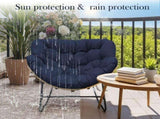 6.3" Outdoor Rocking Chair Cushion Waterproof & Fade-Resistant Egg Lounge Chair Pad with 6 38808701