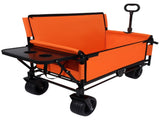 3-in-1 Convertible Folding Wagon Cart with Bench Seat & Rear-Mounted Folding Tabletop - 500lbs W2932P320639