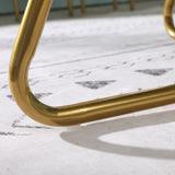 Slatina Blue Silky Velvet Upholstered Accent Chair with Gold Tone Finished Base T2574P164519