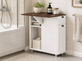 Flip-Top Narrow Bathroom Storage Cabinet with Rolling Wheels,Slim 15751419