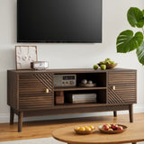 43.31 inch TV Stand, Mid-Century Modern TV Stand for 32/45 inch TV, Entertainment Center with W1706P318064