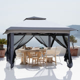 2' x 12' Outdoor Pop-up Canopy with 4 Sidewalls Grey 34420870