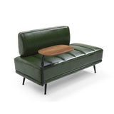 ZNTS 55"Inch Width Modern End of Bed Bench,Green Faux Leather Upholstered With side table, 360-degree W2677P196638