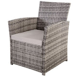 4 Piece Outdoor PE Wicker Furniture Set, Patio Gray Rattan Sectional Sofa Couch with Washable T2712P306831